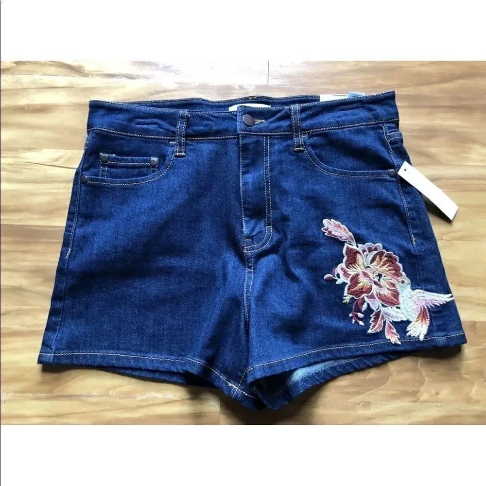 Abound High Rise Denim Jean Shorts 29 Floral